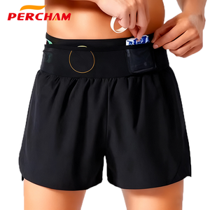 Pantalones cortos para correr maratón con logotipo personalizado para hombre con bolsillos en la cintura elástica para deportes Fitness <span class=keywords><strong>Trail</strong></span> <span class=keywords><strong>Running</strong></span> - Product Image 2