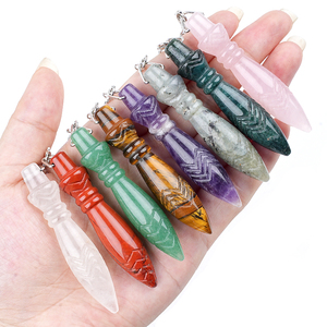Péndulo de Cristal Natural Tallado y Curado con Reiki, para Adivinación, Meditación y Equilibrio de Chakras - Product Image 3