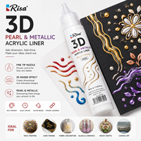리사 3D 펄레센트 아크릴 페인트 마커 30ml 아티스트 드로잉 라이너 펜 무독성 캔버스, 패브릭, 나무, 세라믹, 유리, 석재용