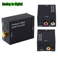 Konverter Audio Analog ke Digital RCA L/R ke Optical Toslink Coaxial dengan Kabel Optik