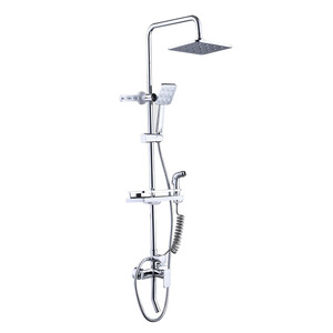 Shower Set Rain Shower Head Rectangle Wall <b>Mounted</b> <b>Spray</b> Massage Top <b>Spray</b> - Product Image 1