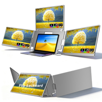 Écran triple de haute qualité de 18,5 pouces, écran IPS, moniteur 1080P, moniteur LCD portable triple, 100% sRGB, rotation libre