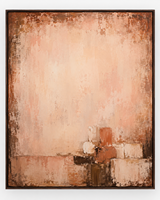 Peinture abstraite sur toile en terre cuite, géométrique, texturée, minimaliste, pour la décoration de hôtels de luxe, villas et salons.