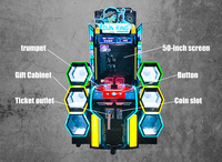Machine de jeu d'arcade Skyfun Coin Operated Gun King Console 220V 230W pour les personnes de plus de 8 ans