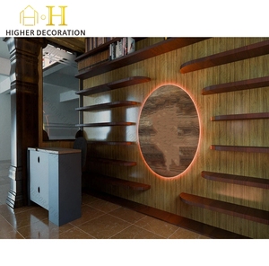 Thương mại bán lẻ tường Kệ sách gỗ tường kệ sách biểu tượng tùy chỉnh cửa hàng sách đồ nội thất với hộp đèn led - Product Image 4