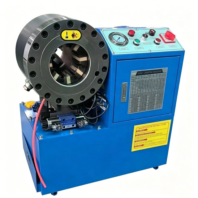 Hydraulic Hose Crimping Machine Pipe Crimper for 1/4"-2" High Pressure Oil Pipe Brake & Air Hose Pipe Press Processing Machine