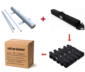 Thiết kế nhỏ hiển thị Túi Bán buôn giá rẻ có thể thu vào quảng cáo cuộn lên biểu ngữ đứng phần cứng cuộn lên hiển thị cho triển lãm thương mại - Product Image 2