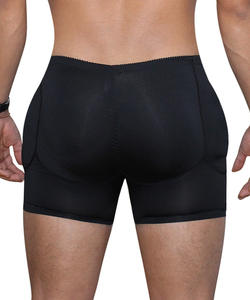 Calzoncillos bóxer para hombre, negros, acolchados, realzadores de glúteos, moldeados, tipo boyshort, tallas S-6XL - Product Image 2