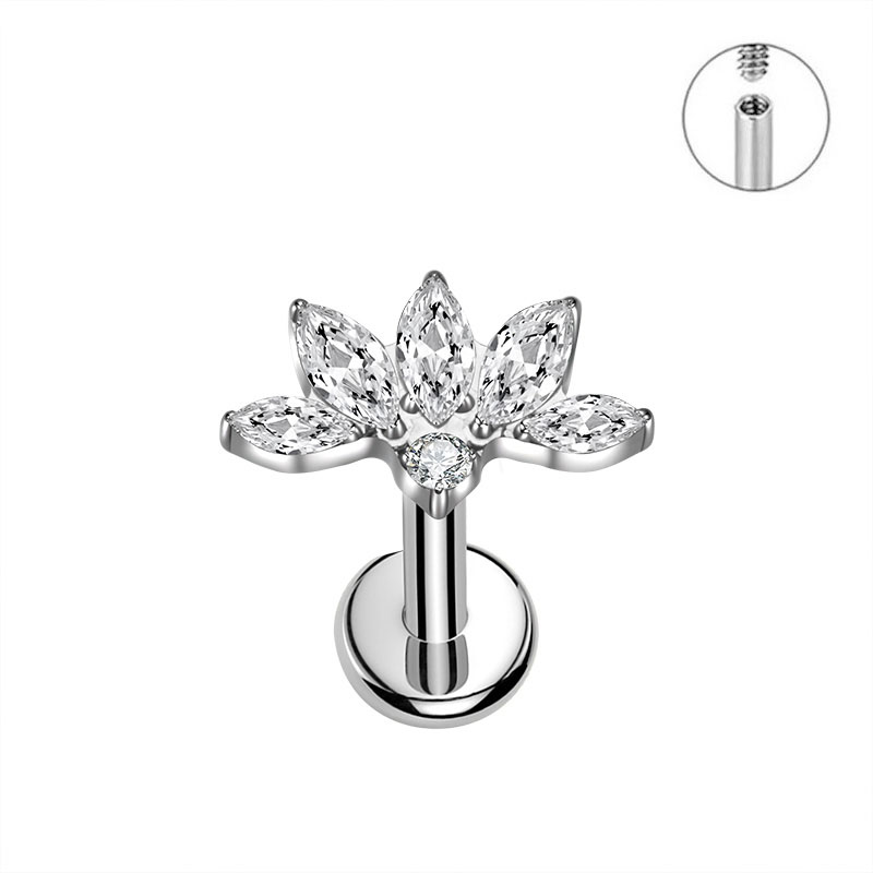 Steel color + White CZ