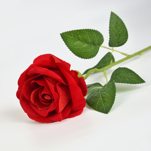 <span class=keywords><strong>Livraison</strong></span> rapide, rose artificielle en soie <span class=keywords><strong>à</strong></span> tige unique <span class=keywords><strong>de</strong></span> 51 cm, toucher réaliste, rose rose, textures réalistes avec des feuilles pour la décoration - Product Image 4