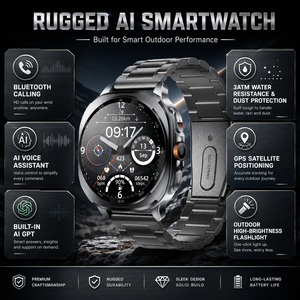Montre GPS d'aventure WS400 AI GPT avec assistant vocal, étanche 3ATM, boussole, altimètre et bracelet réglable pour la randonnée - Product Image 5