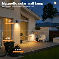 Lampe murale solaire magnétique extérieure IP54, étanche, à intensité variable, à commande tactile, pour porche, clôture, jardin, lampes murales décoratives LED