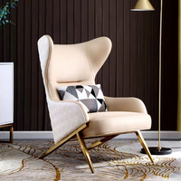 Ensemble de chaises de luxe nordiques modernes à dossier haut avec revêtement en coton Wabi-sabi, meubles d'appoint pour la maison, salon, canapé, hôtel