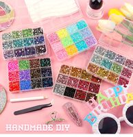 Lot de 12 grilles de strass plats colorés de 3 mm pour nail art, pierres en résine pour ongles, artisanat DIY, coffret cadeau, décorations