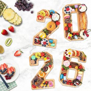 Plateau en bois rectangulaire pour numéros, idéal pour les fêtes d'anniversaire 2026, assiette à dessert, support à bonbons pour célébrations à domicile, présentoir à gâteaux - Product Image 3