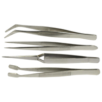 Ensemble de 4 pinces de précision pour la fabrication de bijoux, pointes croisées, plates, courbées et en forme de pelle, en acier inoxydable