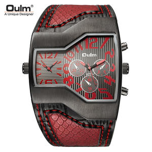 Meilleures montres pour hommes, multi-fuseau horaire, pilote à <span class=keywords><strong>grand</strong></span> visage, Design décontracté, montre-bracelet analogique à Quartz, confortable, bracelet en cuir - Product Image 6