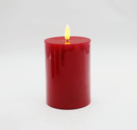 Bougies sans flamme pilier led à piles/mèche mobile pilier sans flamme bougies pilier led rouge