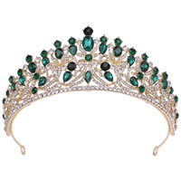 Vente en gros d'usine, couronne en or et en argent, diadème élégant, design en cristal, accessoire de tête en alliage pour mariage, anniversaire, décoration de cheveux