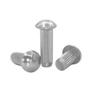 Remaches de Cabeza Recta Moleteada Grabada de Acero Inoxidable 304, Grado 4.8 y 6.8, Diámetro de 1/4 de Pulgada, Estándar DIN - Product Image 1