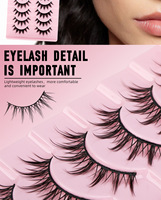 Faux cils en vison 3D naturels multicouches, épais, doux, en fibres synthétiques, longs, cruelty-free, épaisseur 0,07 mm, noirs