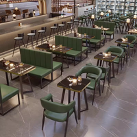 Meubles de restaurant en métal commercial, ensemble de table et de chaises en fer pour restaurant, cantine, café, bar