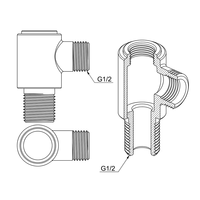 Adaptateur de raccordement coudé en acier inoxydable 304 chromé G1/2 pouce pour douche, toilettes et pulvérisateur de bidet