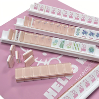 Jeu de Mahjong en Cristal Moderne Personnalisé, Portable, Rose, avec Règle de Jeu en Acrylique, Style Américain pour le Voyage et le Divertissement