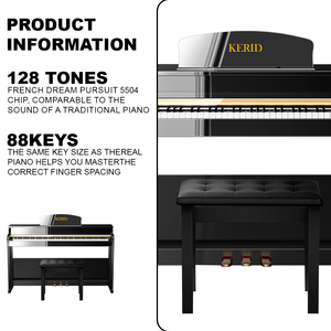 Clavier numérique électrique OEM 88 touches lestées, <span class=keywords><strong>piano</strong></span> numérique au design élégant, touches sensibles au toucher, taille standard, pratique professionnelle - Product Image 3