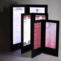 Porte-menu en cuir de haute qualité pour restaurant, éclairé par LED