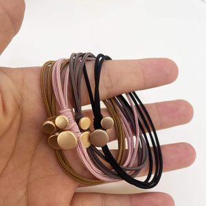 Coleteros de Pelo Coloridos y Personalizables con Cuentas Metálicas Circulares, Elásticos Finos para el Cabello Estilo Coreano - Product Image 2