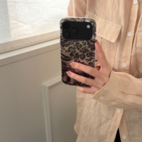 Coque de téléphone antichoc IMD à motif léopard tigré noir et marron pour iPhone 18 Pro Max 17 16 15
