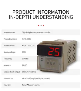 Regolatore di temperatura automatico intelligente dello strumento 220v del visualizzatore digitale del regolatore di temperatura di XMTD-2001