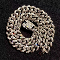 Ensemble de bijoux avec collier et bracelet en chaîne cubaine de 20 mm, style Box Lock Iced Out
