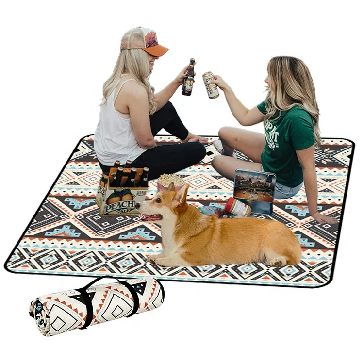 Customizable Design Outdoor Reusable Pet Camping Bed Warm Beach Playing Waterproof Foldable Travel Mattress For Dog Beds