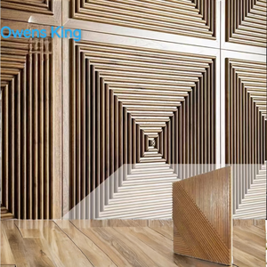 Classic Version Home Renovation Solid Wood <b>Wall</b> <b>Panel</b> Decorative <b>Interior</b> Texture Geometric Pattern Modern Hall Heat Insulation - Product Image 2
