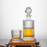 Vente en gros 750ml sans plomb whisky carafe ensemble pour liqueur/bourbon/brandy verre capacité du ménage