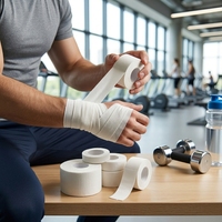 Bande de sport en coton premium à l'oxyde de zinc, adhésif puissant, attelle rigide pour la boxe, le football, le BJJ, l'escalade