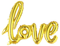 Aluminium Hélium Mylar Imprimé Or Rose Script LOVE Foil Mylar Party Balloon Heart Shaped MF LB1018