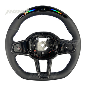 Volante de Fibra de Carbono con LED y Agarres de Cuero Personalizados para <span class=keywords><strong>BMW</strong></span> Serie <span class=keywords><strong>G</strong></span> M2 M3 M4 M5 <span class=keywords><strong>M8</strong></span> X3 X5 G80 G20 G22 G30 G05 2017-2026 LCI - Product Image 1