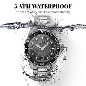 Venta al por Mayor de Relojes de Pulsera de Cuarzo Japoneses de Lujo de Alta Calidad 5ATM para Hombre, Reloj Giratorio con Correa de Acero Inoxidable, Se Acepta OEM - Product Image 4