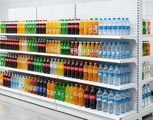 Estanterías Metálicas Ligeras de Una Sola Cara para Supermercados y Tiendas de Abarrotes, Estantes Blancos de Exhibición para Almacenamiento, Góndola de Una Sola Cara - Product Image 4