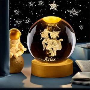 Veilleuse boule de cristal 3D à brancher avec contrôle tactile, décoration moderne pour la maison, vente en gros - Product Image 4