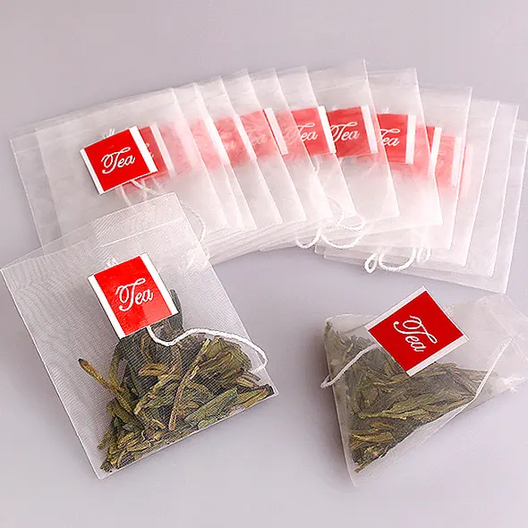 nylon mesh empty tea bags with tag tea filter bags