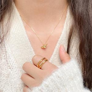 Collana a catena a spina di pesce in argento Sterling 925 alla moda collana di balena placcata in oro 18K - Product Image 5