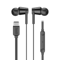 Écouteurs intra-auriculaires filaires Budi 1,2 m avec commande mains libres, basses profondes, TWS, pour jeux, type C, compatibles avec les téléphones 15 16, prise USB-C