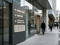 Panneau de signalisation directionnel personnalisé, panneau de signalisation extérieur, panneau de signalisation pour voitures, hôpitaux, panneau en acier inoxydable avec éclairage LED pour bâtiments