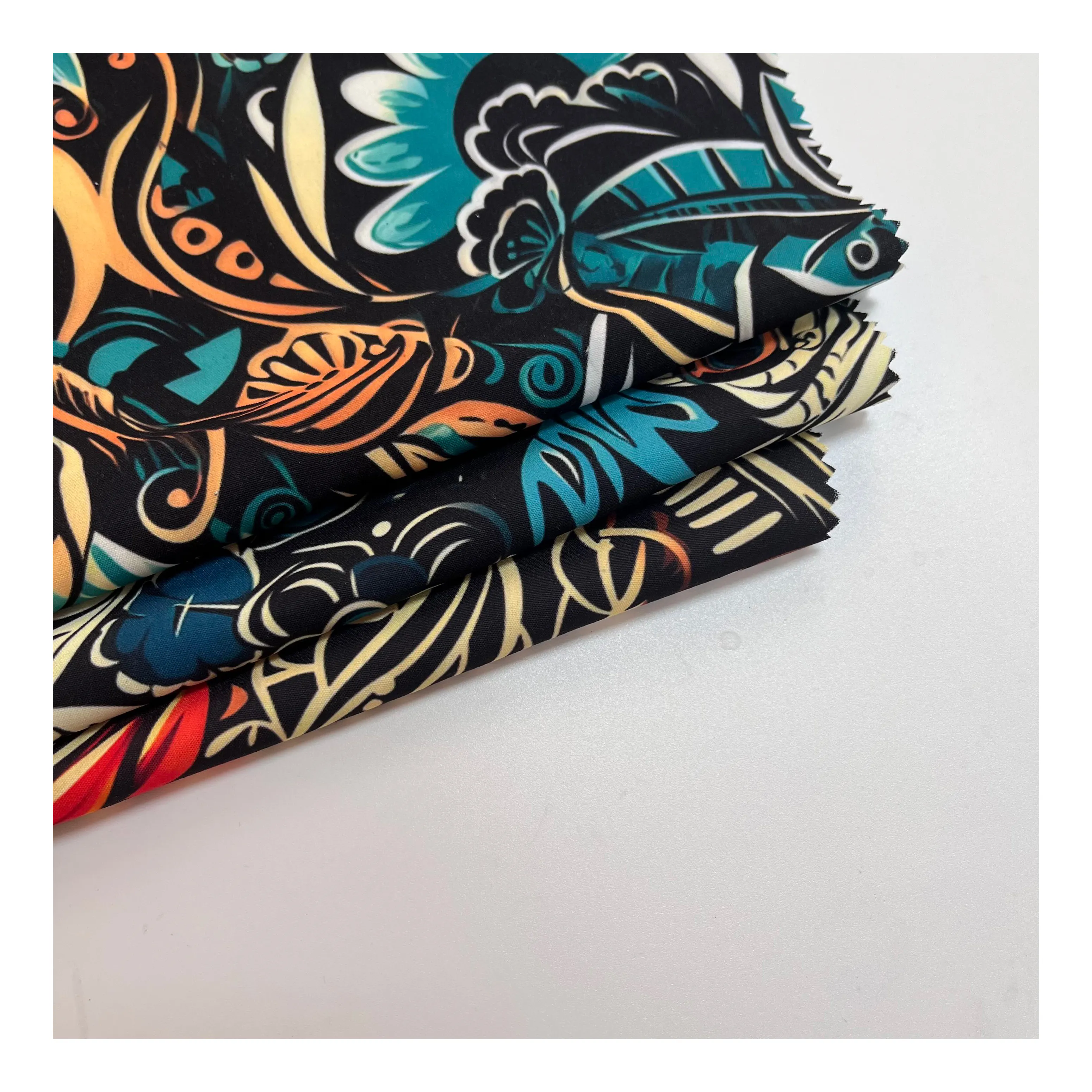 Benutzer definierte niedrige MOQ hochwertige Hawaii tropischen Digitaldruck 100% Polyester polynesische Stoffe für Kleid