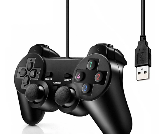 Wired Plug Black Handle Gamepad for PS2 Console Double Vibration Dual Joypad for PC Twin Controllers for PS2 Gamepad
