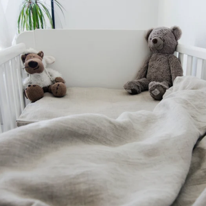 Sábanas de lino francés lavadas con piedra neutra antialérgica <span class=keywords><strong>para</strong></span> recién nacidos, sábanas de cuna ajustadas <span class=keywords><strong>para</strong></span> bebés, juego de cama suave <span class=keywords><strong>para</strong></span> niños - Product Image 2